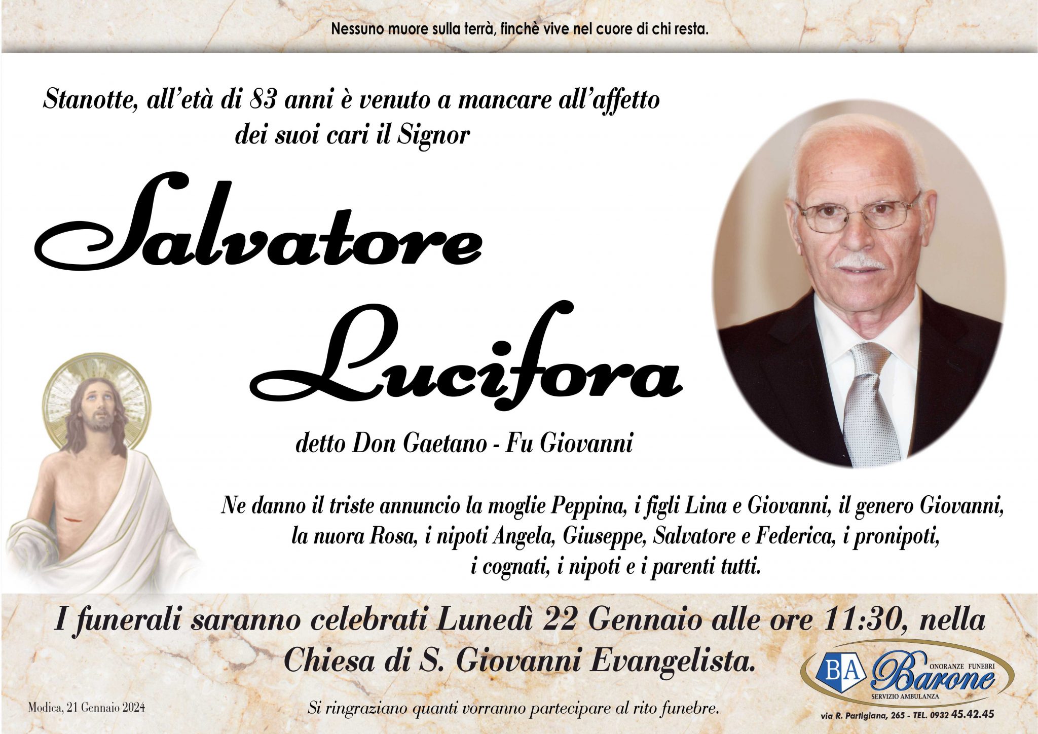 Salvatore Lucifora - Onoranze Funebri Barone