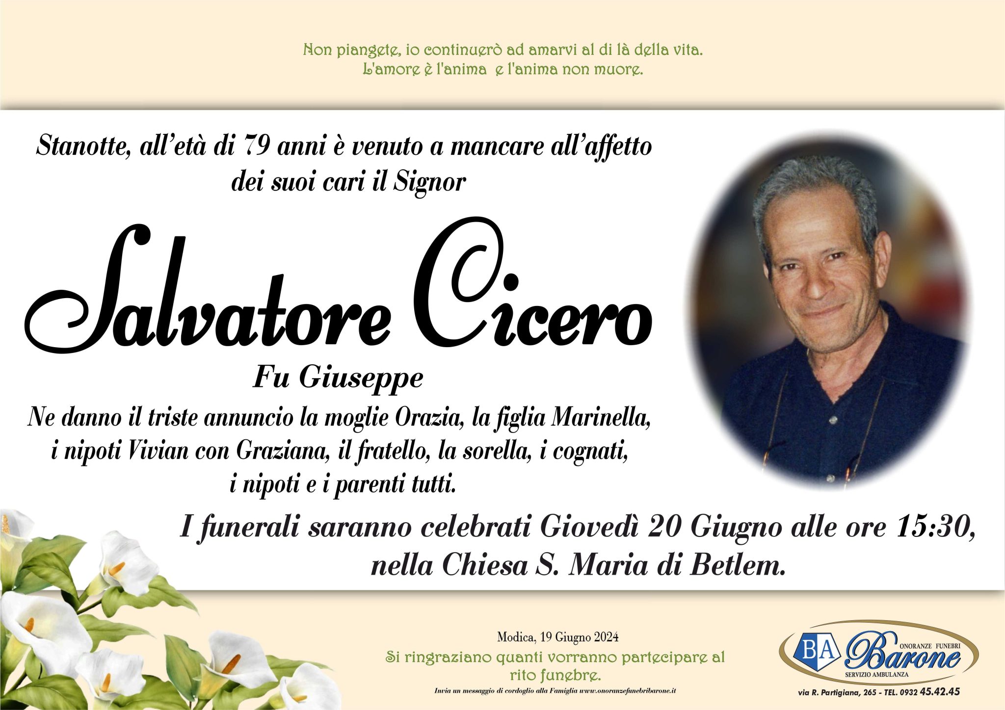 Salvatore Cicero Onoranze Funebri Barone